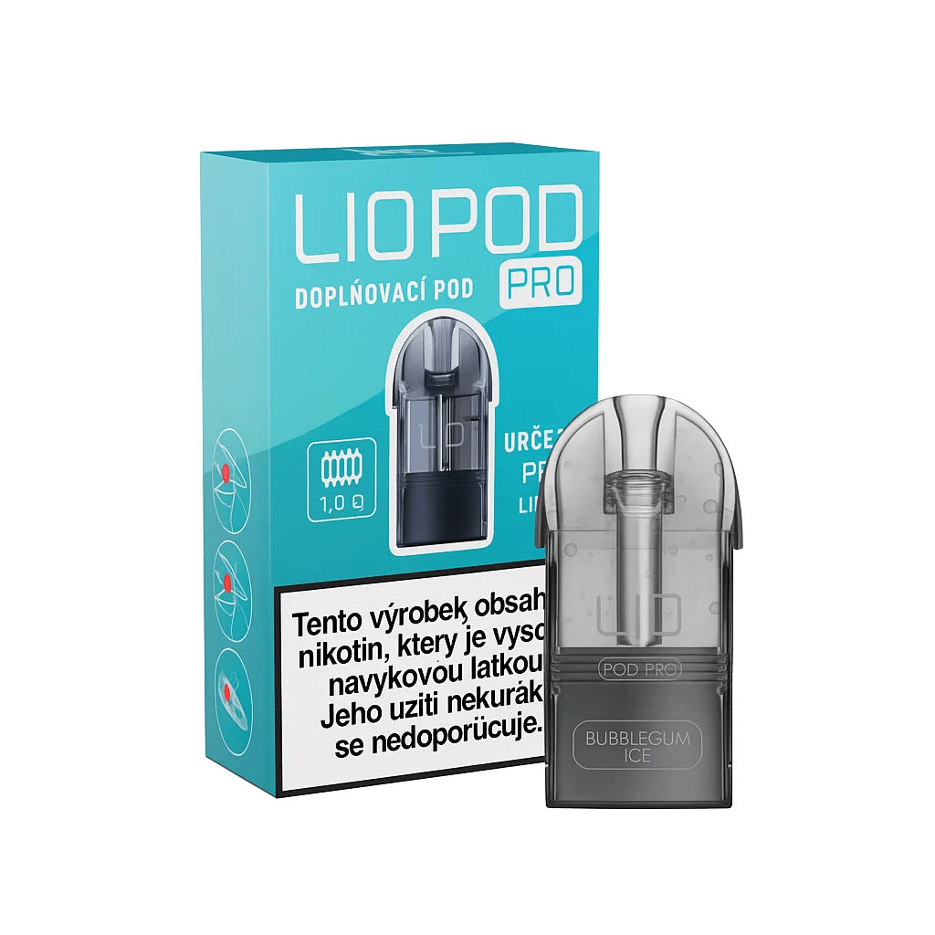 Průhledná plnitelná cartridge LIO POD 2 ml s mesh žhavením 1,0 ohm pro POD e-cigaretu