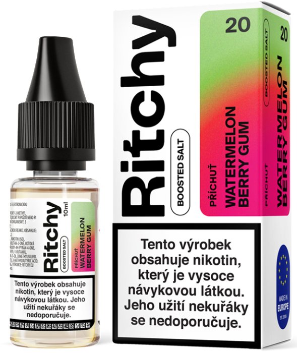 Ritchy Salt Watermelon Berry 20 mg – náplň do POD systému s chutí melounu a bobulového ovoce