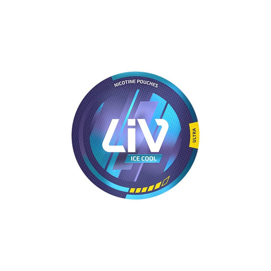 Nikotinové sáčky LIV Ice Cool Ultra se silným mentolovým chladem, čistou chutí bez sladkých tónů a dlouhým výrazným dozvukem, 12 mg nikotinu na sáček