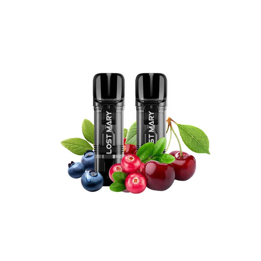 Lost Mary Glayce Blueberry Cherry Cranberry předplněné pody 2 ks s borůvkou, třešní a brusinkou