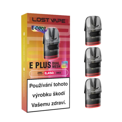Lost Vape E-Plus Dual Mesh cartridge 0,45 ohm pro RDL potah, balení 3 ks
