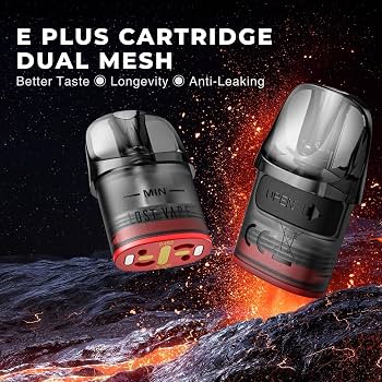 Lost Vape E-Plus Dual Mesh POD cartridge s integrovanými dvěma mesh žhavicími plochami