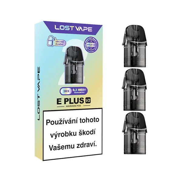 Lost Vape E-Plus V2 cartridge 0,3 ohm v balení po 3 kusech pro vzdušnější RDL až DL potah
