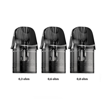 Tři náhradní cartridge Lost Vape E-Plus V2 s objemem 2 ml a integrovanou mesh žhavicí hlavou