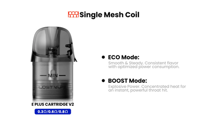 Cartridge Lost Vape E-Plus V2 Single Mesh pro elektronickou cigaretu Thelema Aura S