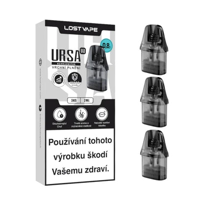 Lost Vape Ursa V3 Top Fill cartridge 0,8 ohm v balení po 3 kusech pro klasický MTL potah