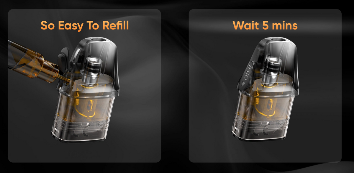 Postup horního plnění Lost Vape Ursa V3 cartridge vlastním e-liquidem