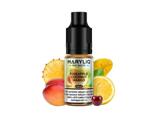 Maryliq Pineapple Coconut Mango e-liquid 10 ml 20 mg s ananasem, kokosem a mangem pro elektronické cigarety
