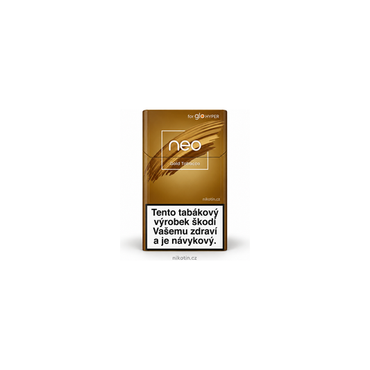 neo Gold Tobacco jemné tabákové náplně pro glo Hyper – krabička s 20 náplněmi pro zahřívaný tabák