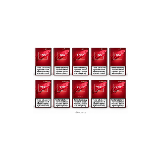 neo Red karton – 10 krabiček a 200 tabákových náplní určených pro zařízení glo Hyper