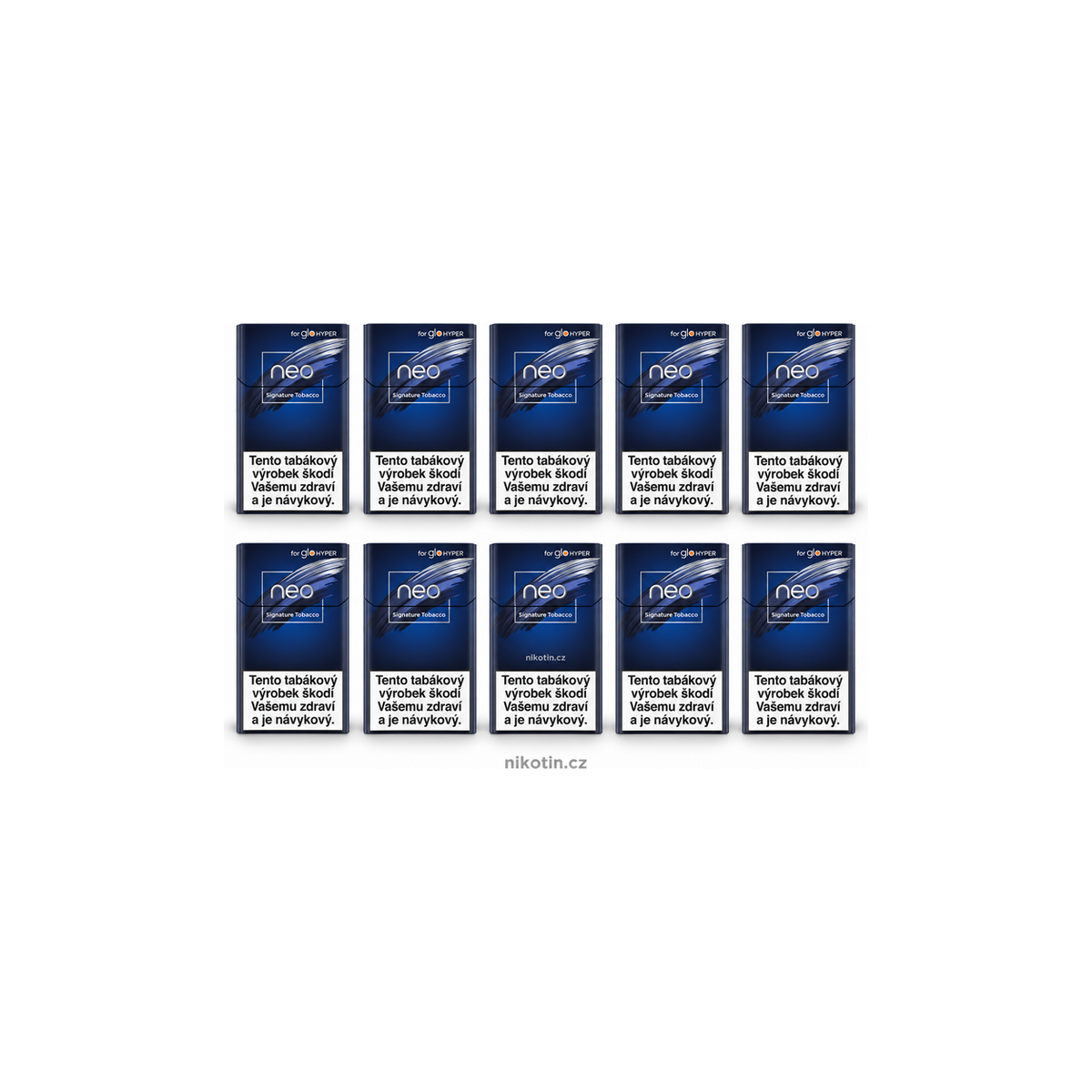neo Signature Tobacco karton – 10 krabiček a 200 prémiových tabákových náplní pro glo Hyper