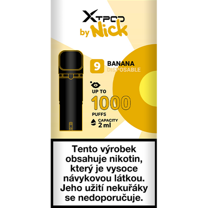 Průhledná cartridge NICK X TPOD Banana s objemem 2 ml pro zařízení X TPOD a TURN 2