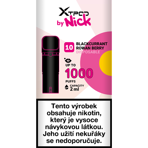 Předplněná ovocná cartridge NICK X TPOD Blackcurrant Rowan Berry s objemem 2 ml