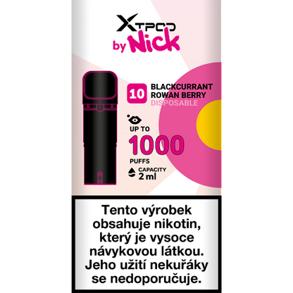Předplněná ovocná cartridge NICK X TPOD Blackcurrant Rowan Berry s objemem 2 ml