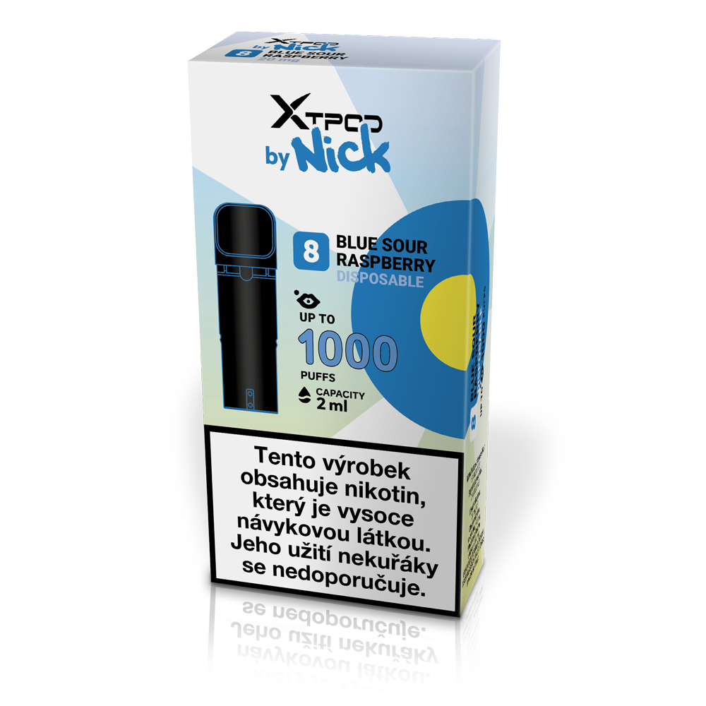 NICK X TPOD Blue Sour Raspberry 20 mg předplněný POD s příchutí kyselé modré maliny