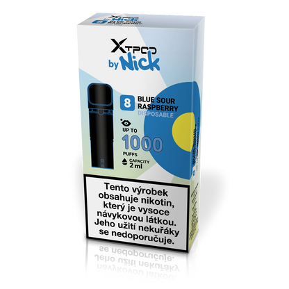 NICK X TPOD Blue Sour Raspberry 20 mg předplněný POD s příchutí kyselé modré maliny