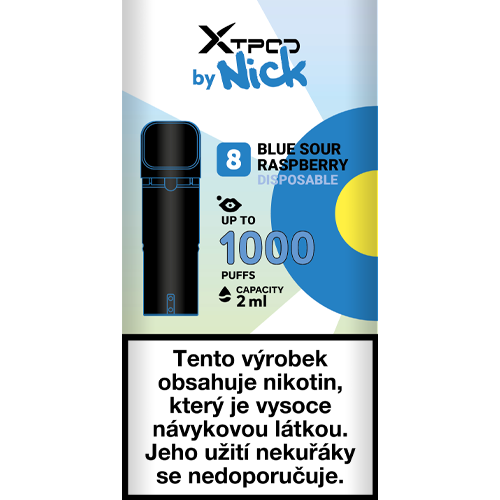 Předplněná cartridge NICK X TPOD Blue Sour Raspberry 2 ml pro elektronickou cigaretu
