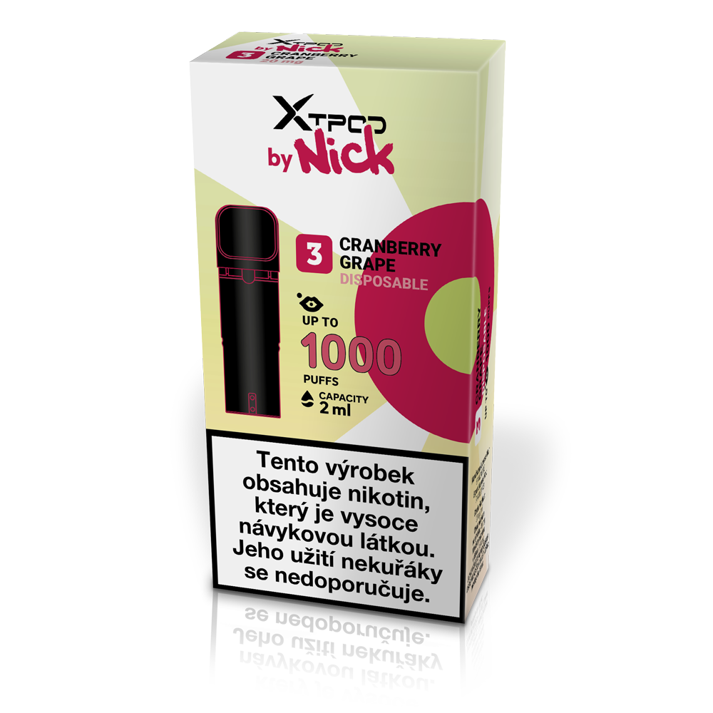 NICK X TPOD Cranberry Grape 20 mg předplněný POD s příchutí brusinek a hroznů