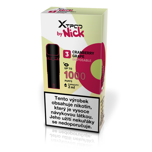NICK X TPOD Cranberry Grape 20 mg předplněný POD s příchutí brusinek a hroznů