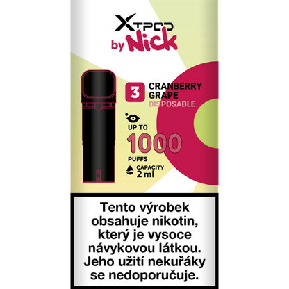 Ovocná cartridge NICK X TPOD Cranberry Grape 2 ml s nikotinovou solí