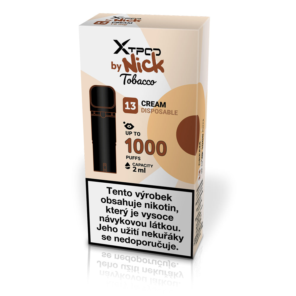 NICK X TPOD Cream Tobacco 16 mg předplněný POD s jemnou krémovou tabákovou příchutí