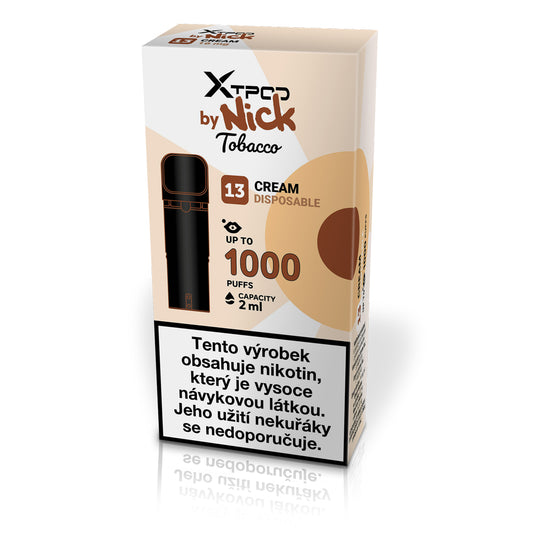 NICK X TPOD Cream Tobacco 16 mg předplněný POD s jemnou krémovou tabákovou příchutí