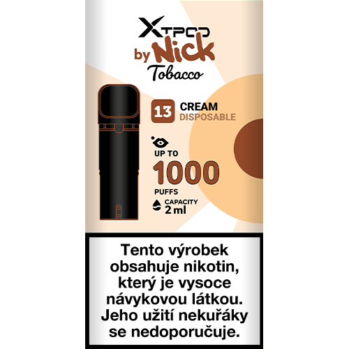 Krémová tabáková náplň NICK X TPOD 2 ml pro kompatibilní elektronickou cigaretu