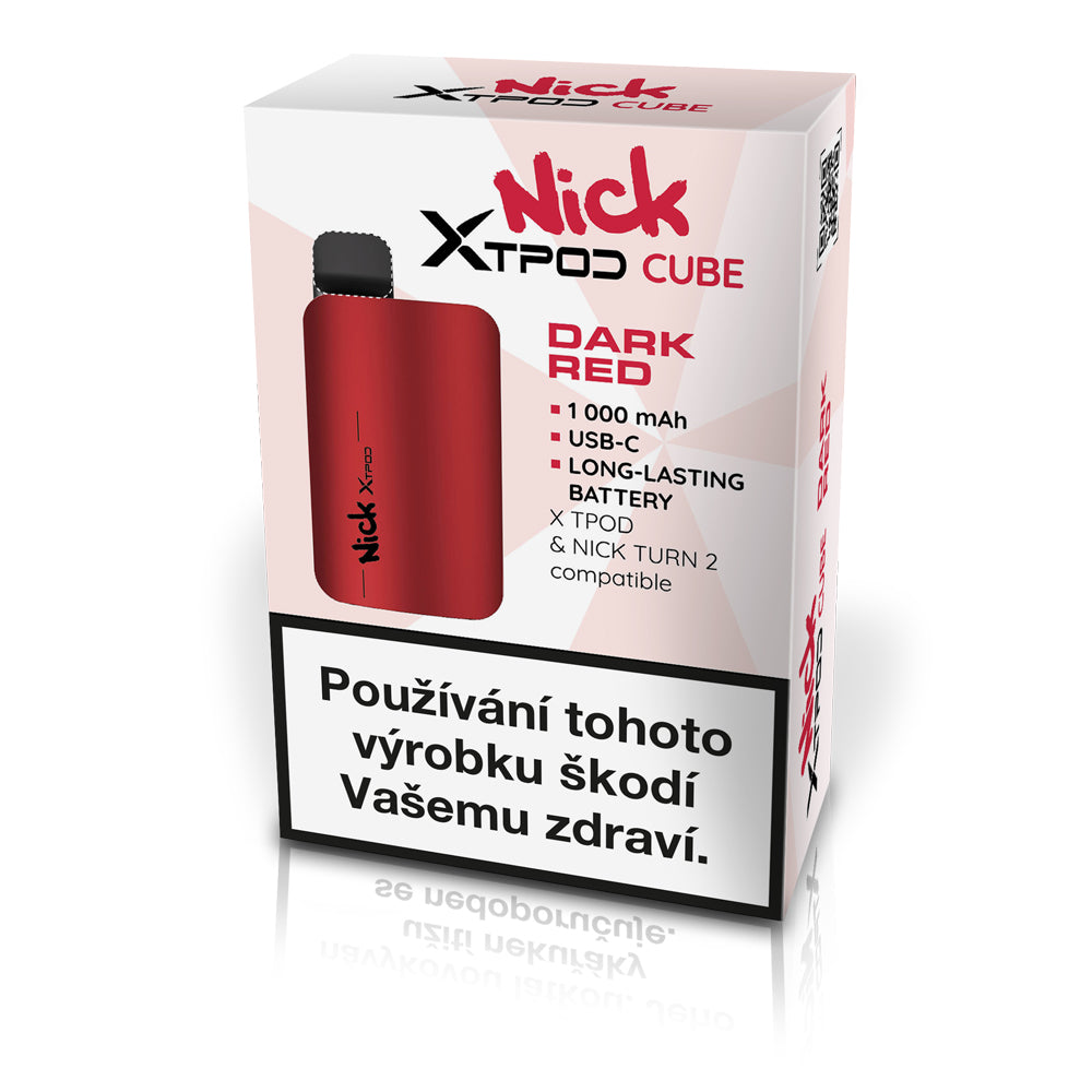 NICK X TPOD CUBE DEVICE Dark Red – dobíjecí POD zařízení s baterií 1000 mAh v originálním balení