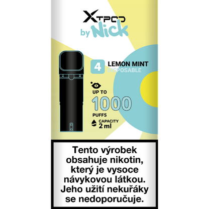Chladivá cartridge NICK X TPOD Lemon Mint 2 ml s příchutí citronu a máty