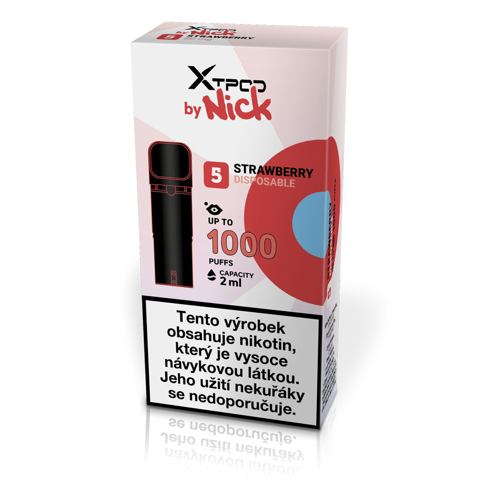 NICK X TPOD Strawberry 20 mg předplněný POD s příchutí jahodové ledové tříště
