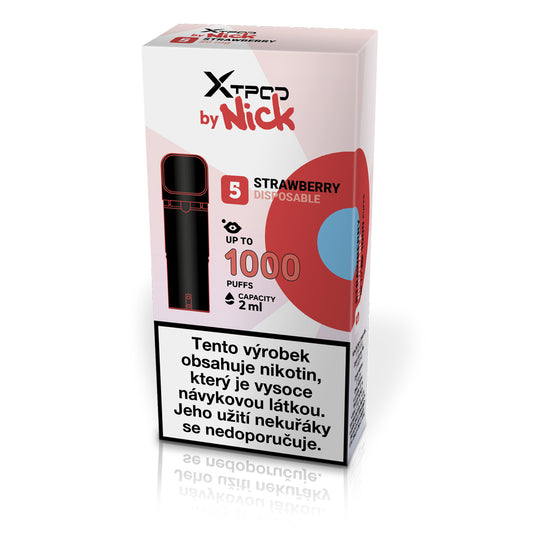 NICK X TPOD Strawberry 20 mg předplněný POD s příchutí jahodové ledové tříště