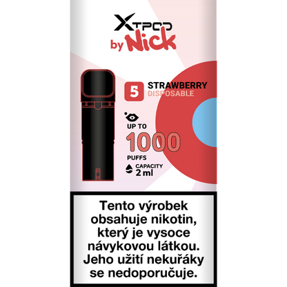 Jahodová náplň NICK X TPOD 2 ml s nikotinovou solí pro kompatibilní POD zařízení