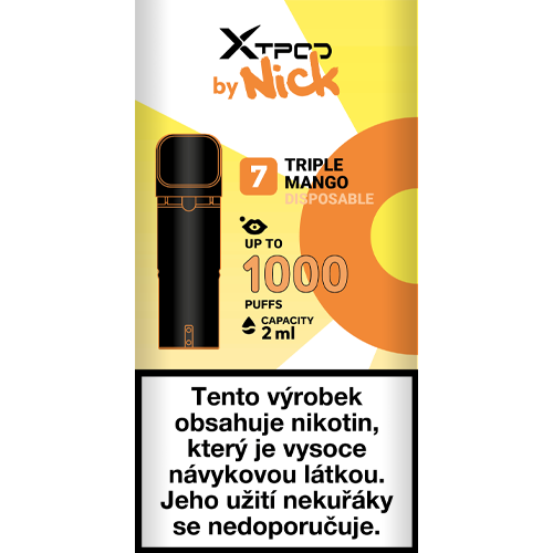Mangová náplň NICK X TPOD Triple Mango 2 ml pro dobíjecí POD systém