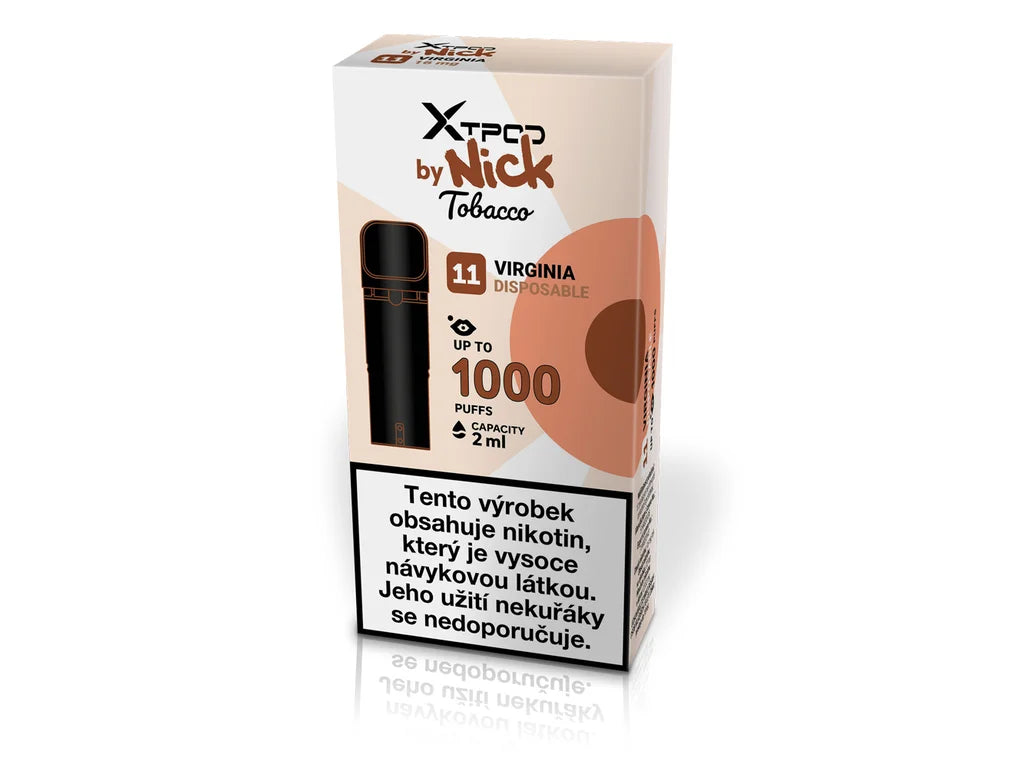 NICK X TPOD Virginia Tobacco 16 mg předplněný POD s jemnou tabákovou příchutí