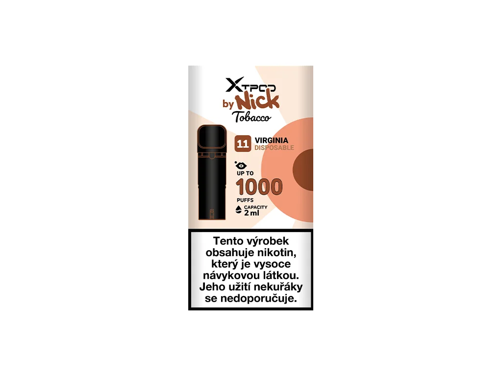 Tabáková cartridge NICK X TPOD Virginia Tobacco 2 ml pro elektronickou cigaretu