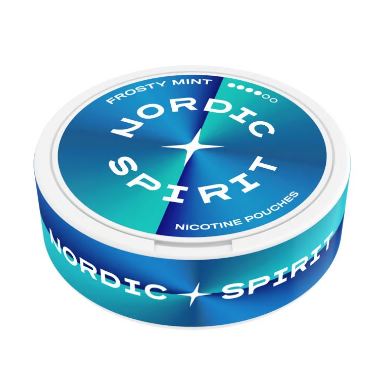 Nordic Spirit Frosty Mint X-Strong Slim nikotinové sáčky 10,5 mg s výraznou mátovou chutí, mentolem a chladivým profilem