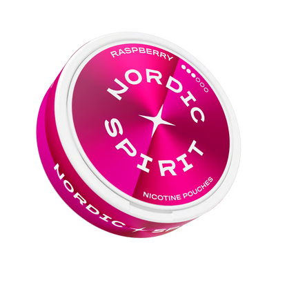 Malinové nikotinové sáčky Nordic Spirit Raspberry Strong 8,4 mg ve Slim formátu, ovocná příchuť a balení 20 kusů