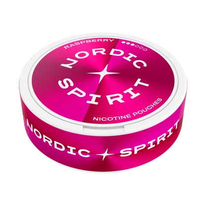 Nordic Spirit Raspberry Strong Slim nikotinové sáčky 8,4 mg s výraznou malinovou a svěží berry příchutí, balení 20 sáčků