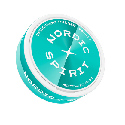 Mátové nikotinové sáčky Nordic Spirit Spearmint Breeze Regular 5,6 mg, svěží spearmint příchuť, Slim formát a 20 kusů