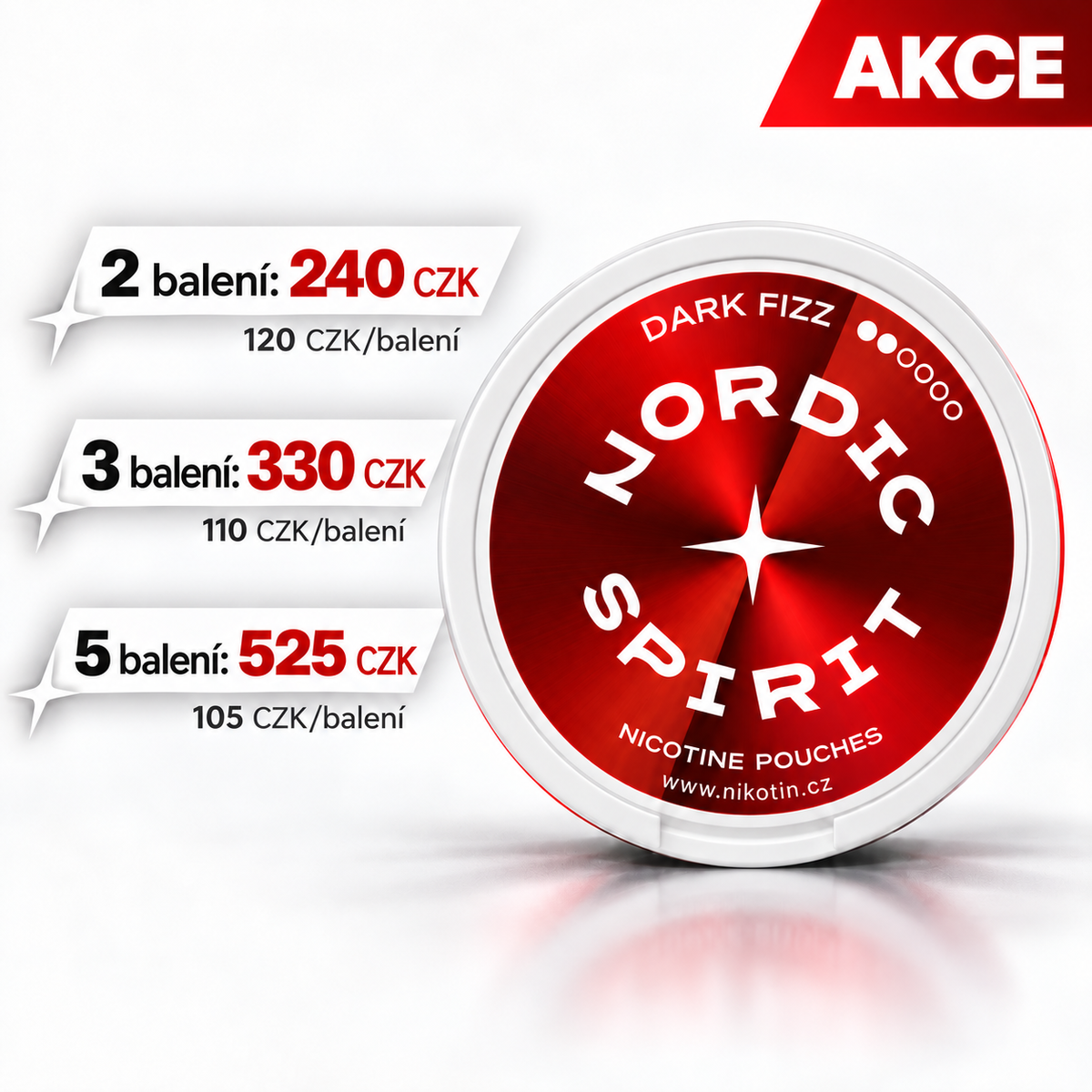 Nordic Spirit Dark Fizz nikotinové sáčky se 2 body síly – akce na více balení
