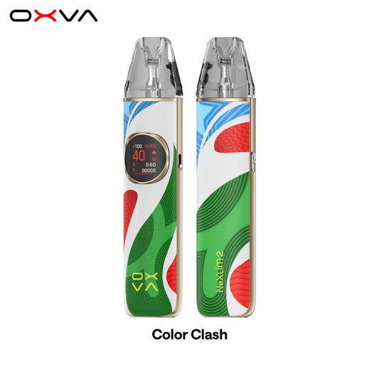 OXVA NeXLIM 2 otevřený POD systém Color Clash s baterií 2000 mAh, výkonem až 40 W, barevným displejem a rychlým USB-C nabíjením