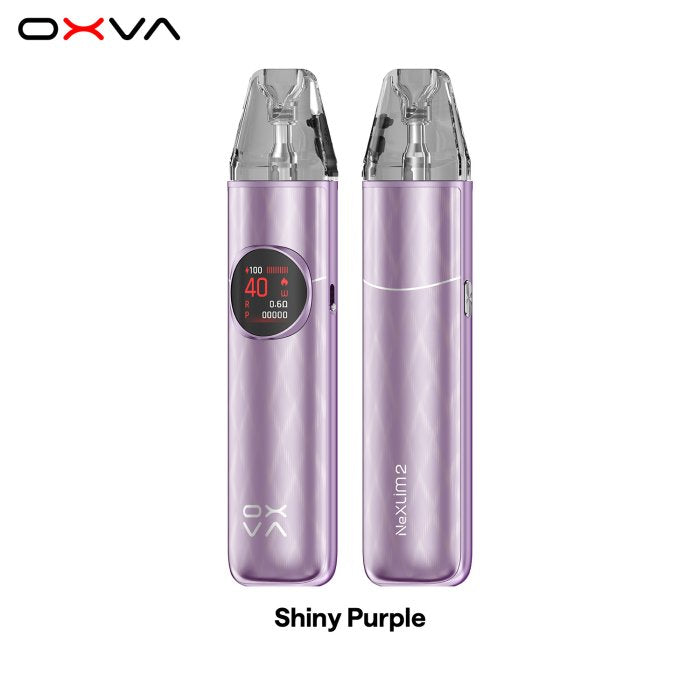 OXVA NeXLIM 2 otevřený POD systém Shiny Purple s baterií 2000 mAh, výkonem až 40 W, barevným displejem a rychlým USB-C nabíjením