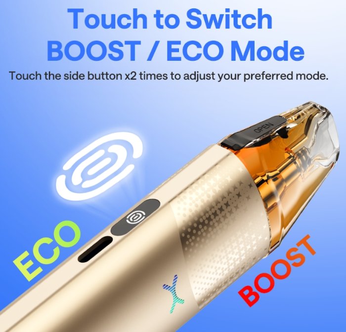 OXVA NeXLIM 2 Mini plnitelná elektronická cigareta 1500mAh, touch side button 2 times to adjust mode from boost to eco