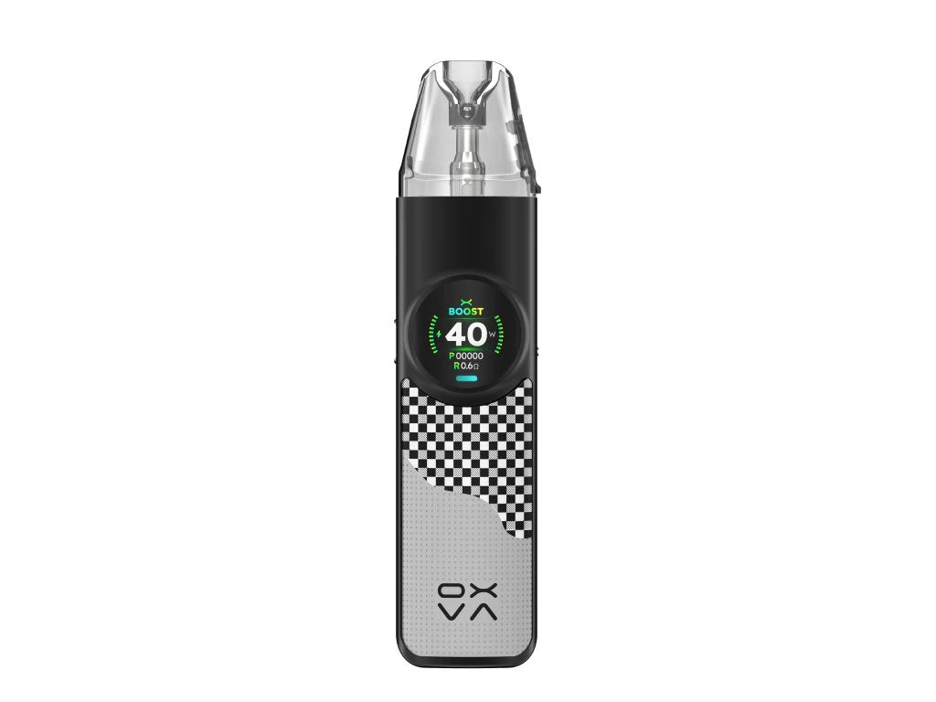 OXVA Nexlim Chequered Gray plnitelné e-cigarety set moderní pod systém šedý design