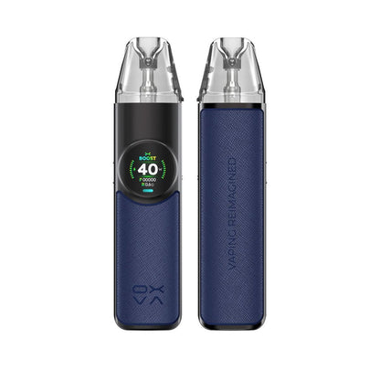 OXVA NeXlim Dark Blue plnitelná e-cigareta 1500mAh Dual Mesh 4ml cartridge pro vaping e-liquidů
