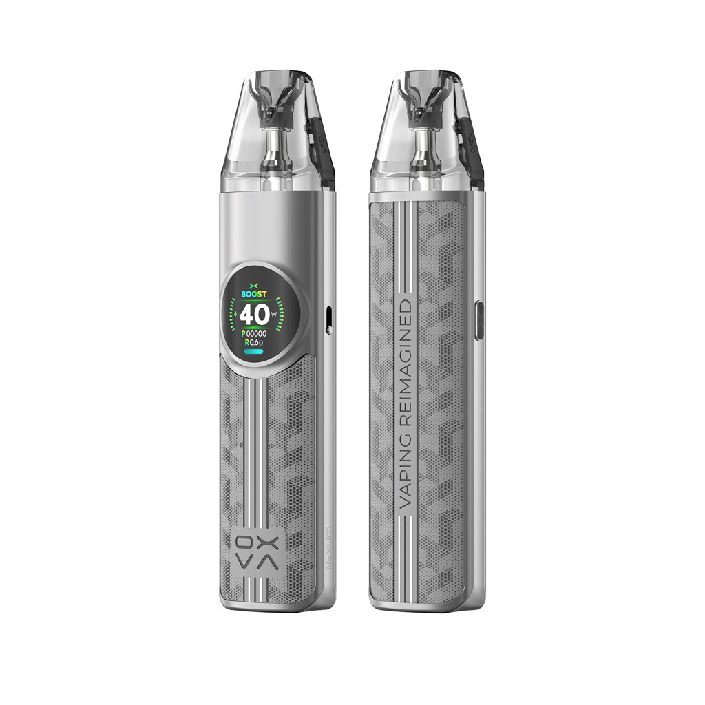 OXVA NeXlim Traction Grey plnitelná e-cigareta 1500mAh Dual Mesh 4ml cartridge pro vaping e-liquidů