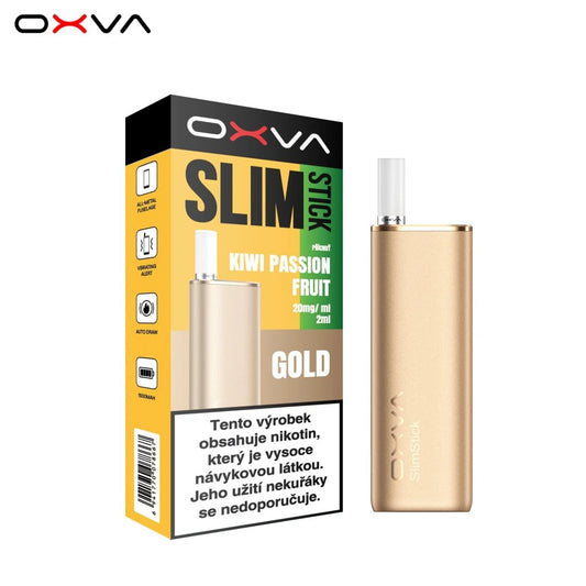 OXVA Slimstick Starter Kit Gold Kiwi Passion Fruit – elektronická cigareta OXVA s předplněným podem a příchutí kiwi a marakuji