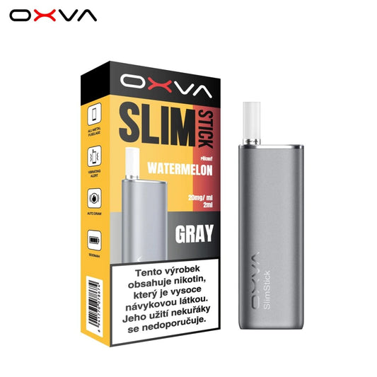 OXVA Slimstick Starter Kit Gray Watermelon – elektronická cigareta s předplněným podem, nikotinovou solí a příchutí vodního melounu