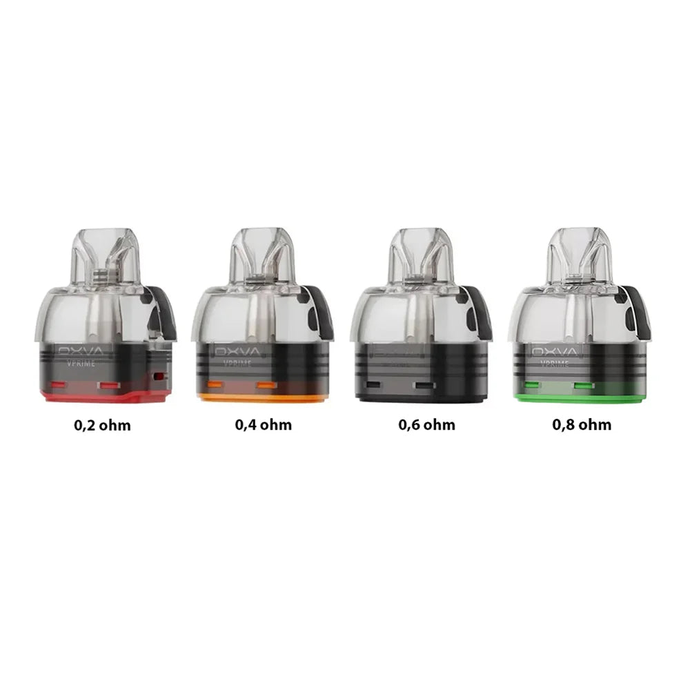 OXVA VPRIME cartridge 2 ml 2pack – Mesh PODy porovnání všech variant 0,2, 0,4, 0,6 a 0,8 ohm pro OXVA VPRIME