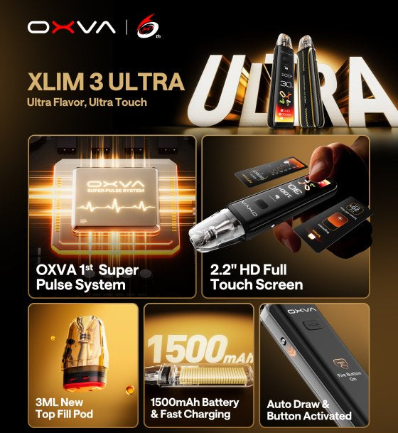 XVA Xlim 3 Ultra 1500mAh Ultra Carbon banner s výhodami plnitelné e-cigarety pro vaping e-liquidů
